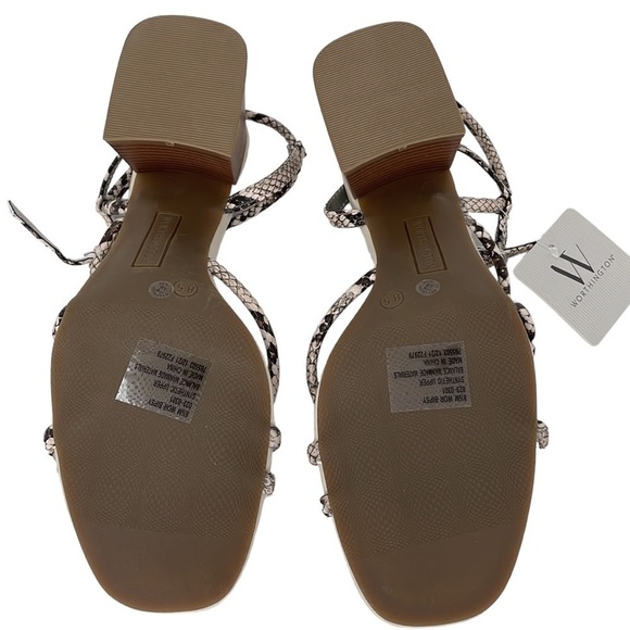 Worthington Sandals Open Toes Python Print Strappy NWT Size 8.5 - Picture 4 of 10